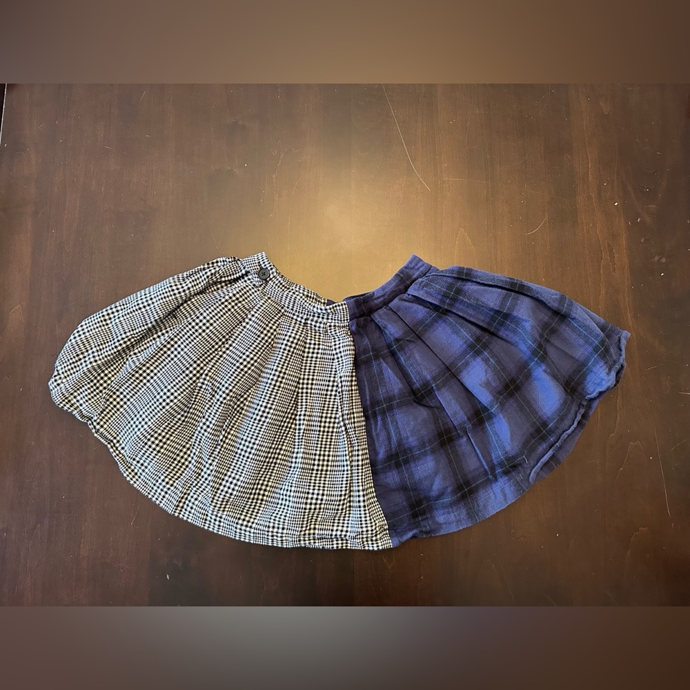Half pattern mini skirt